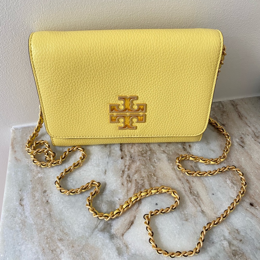 NWT Tory Burch Lemon Yellow Shoulder Crossbody Bag